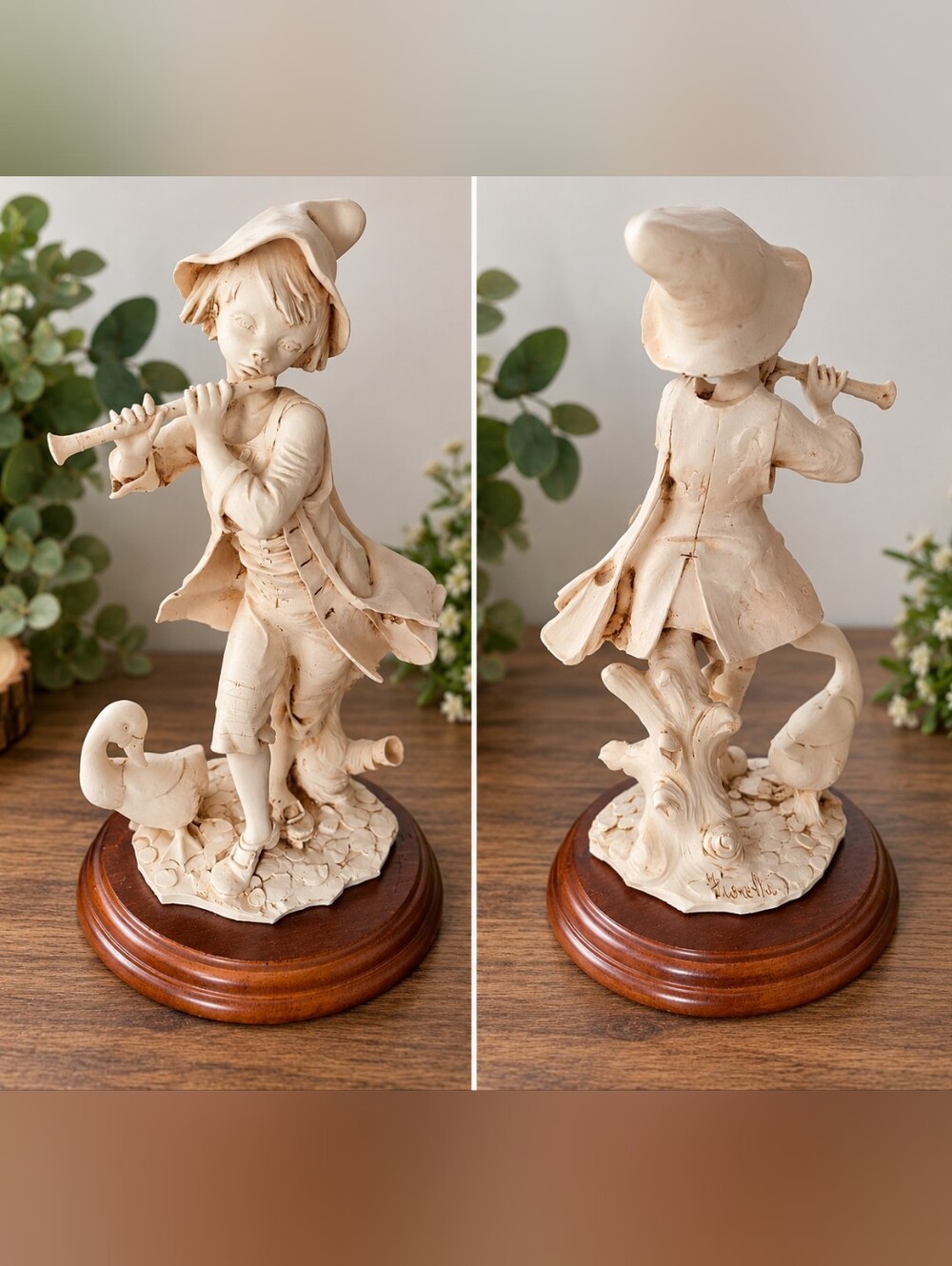 1950s "FIORELLA" figurine, Girl with Flute. On plinth, A.D.L By Vittorio Tessaro
